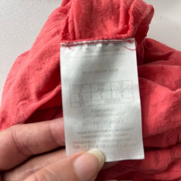 Guess Y2K Burnout Henley Womens Top Sz S Coral Sheer Coquette Grunge Bling Logo - Picture 10 of 12